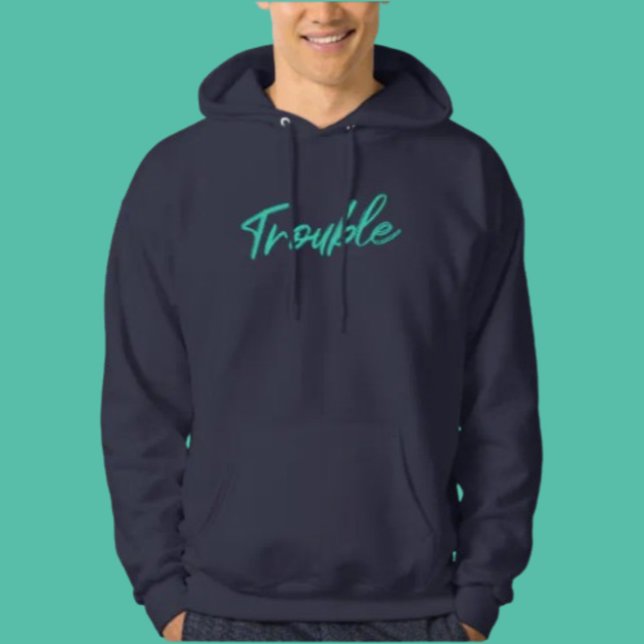 Veste À Capuche Sweatshirt Trouble Script – Confortable Avec Un Ce (Créateur téléchargé)