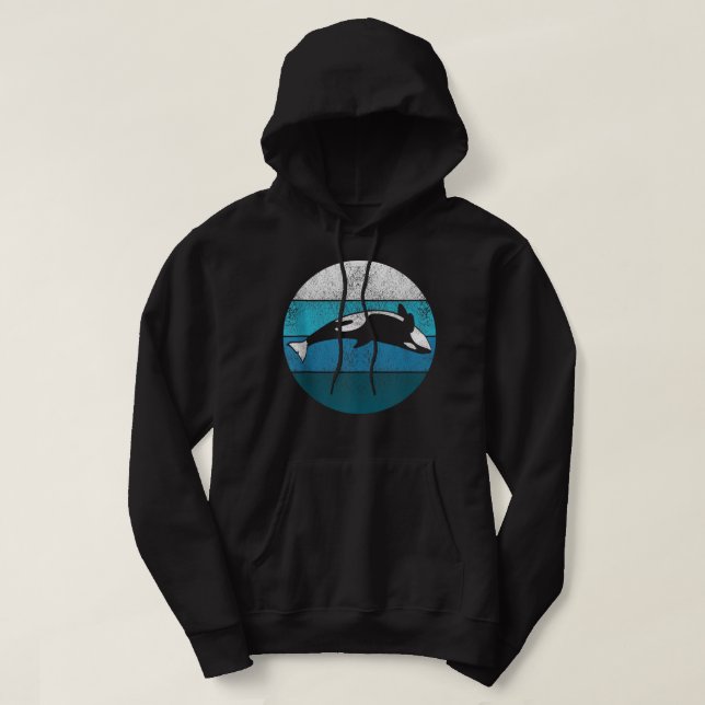 Veste À Capuche Sword Whale Killer Whale Retro Gift Sea Creatures  (Design devant)