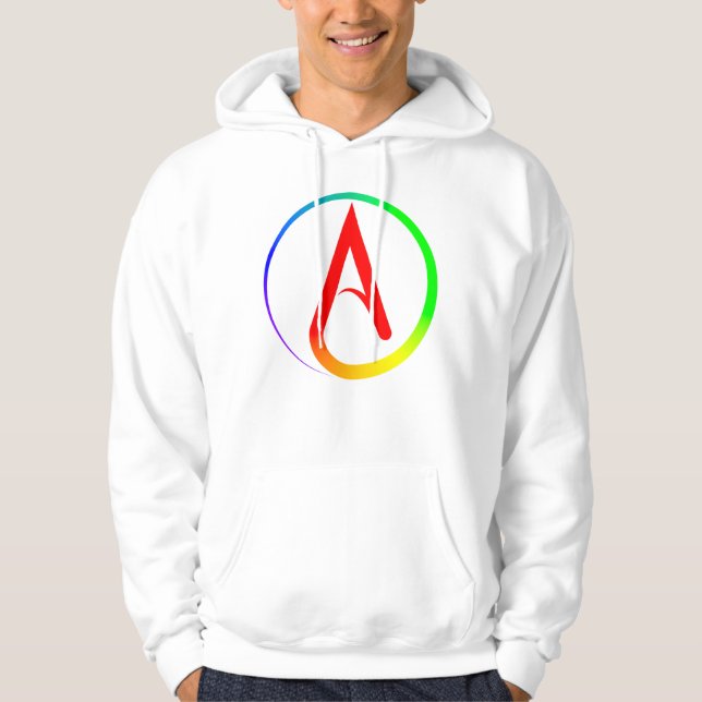 Veste À Capuche Symbole athée arc-en-ciel (Devant)