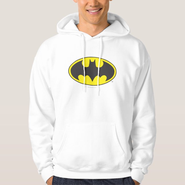 Veste À Capuche Symbole Batman | Logo Oval de chauve-souris (Devant)
