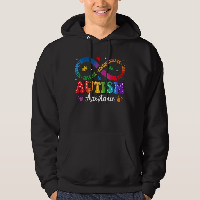 Veste À Capuche Symbole d'acceptation de la sensibilisation sur l' (Devant)