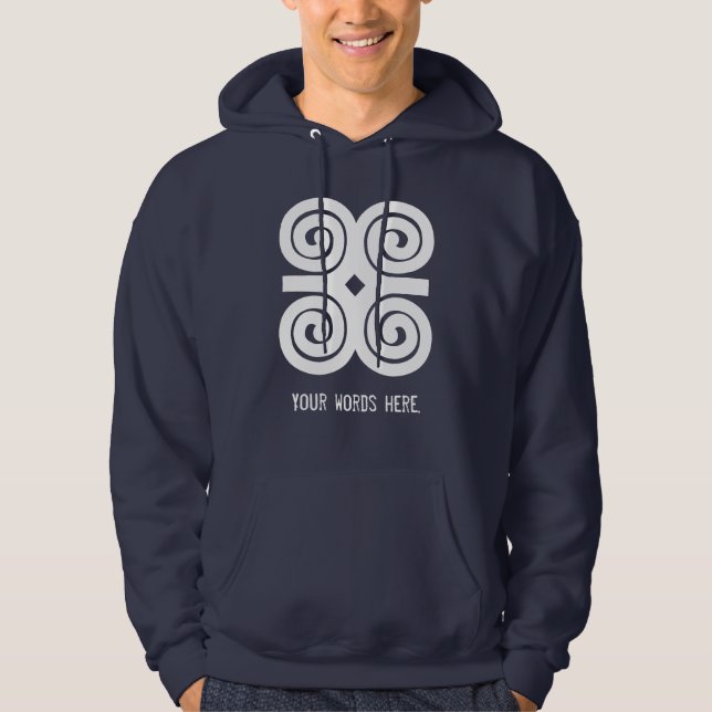Veste À Capuche Symbole d'Adinkra d'humilité de la force | de (Devant)