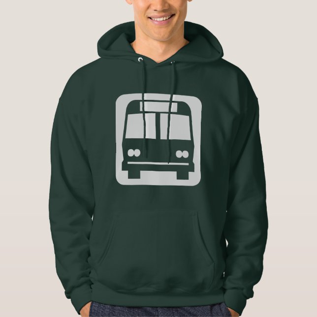 Veste À Capuche Symbole de bus - Blanc sur foncé (Devant)