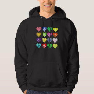 Veste À Capuche Symbole de paix multicolore Coeur