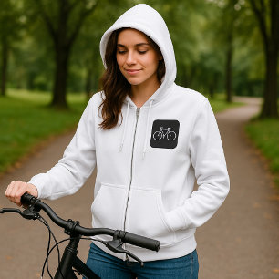 Veste À Capuche Symbole de vélo minimaliste noir et blanc