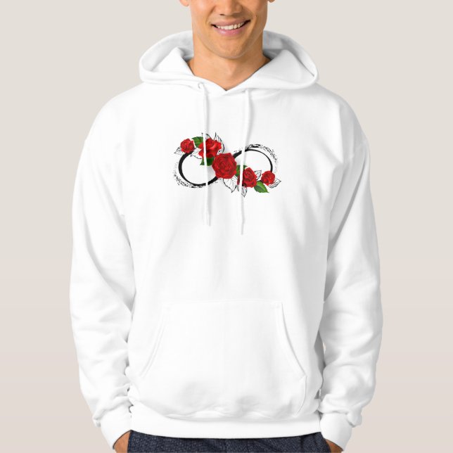 Veste À Capuche Symbole d'infini avec des roses rouges (Devant)