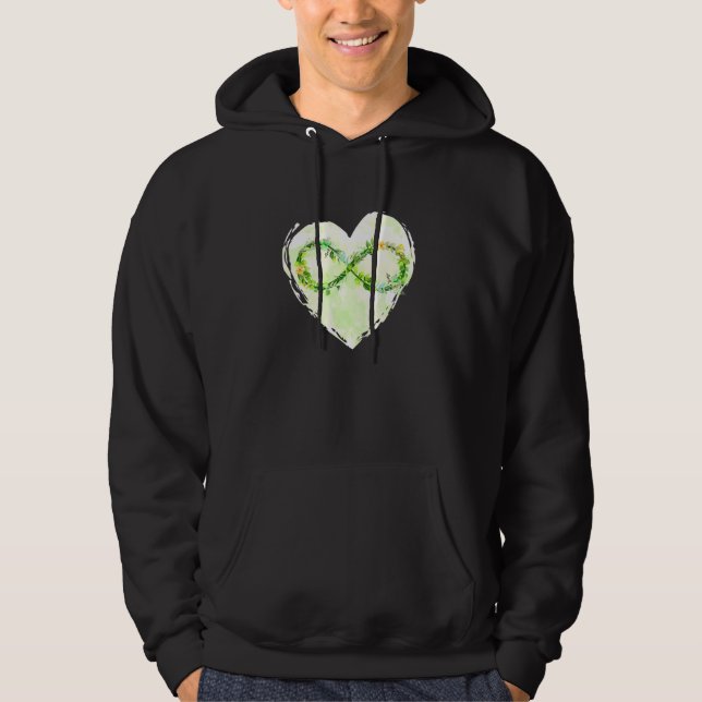 Veste À Capuche Symbole d'infini floral avec dossier d'aquarelle v (Devant)