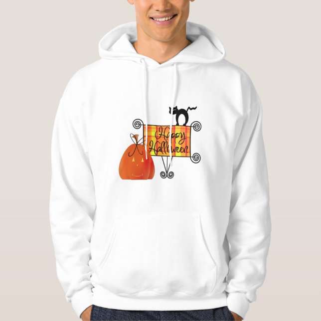 Veste À Capuche SYMBOLE Halloween HEUREUX (Devant)