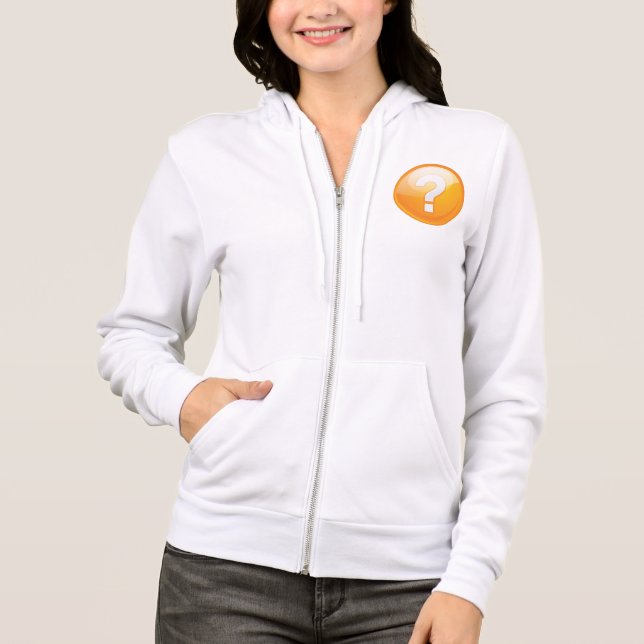 Veste À Capuche Symbole Moderne Gras Point d'Interrogation Orange (Devant)