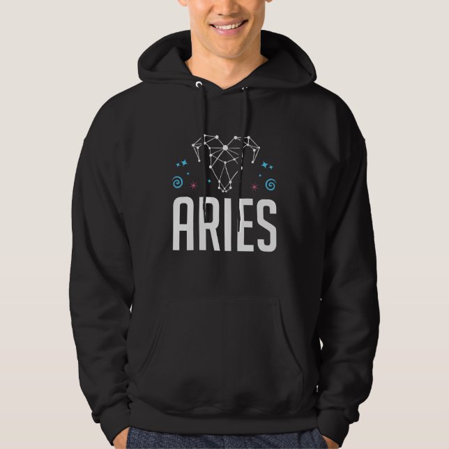 Veste À Capuche SYMBOLE Zodiaque Aries Constellation d'Horoscope (Devant)