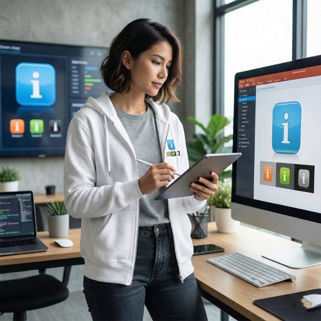 Veste À Capuche Symboles d'information brillants modernes (Créateur téléchargé)