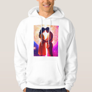 Veste À Capuche T_Chemise complète couleur blanc style d'amour...
