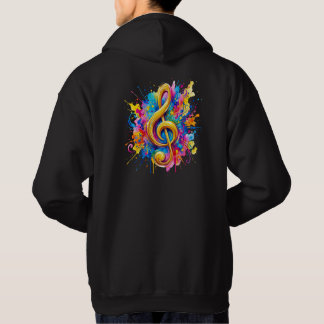 Veste À Capuche T-shirt à capuche clé de sol aquarelle coloré - im