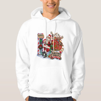Veste À Capuche T-shirt à capuche drôle de Noël Santa VE recharge