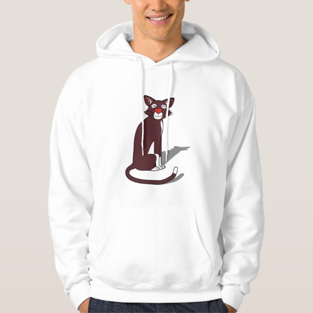 Veste À Capuche T-shirt à capuche graphique avec un chat marron mi (Devant)