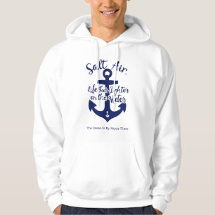 Veste À Capuche T-shirt à capuche graphique blanc « Salt Air » ave