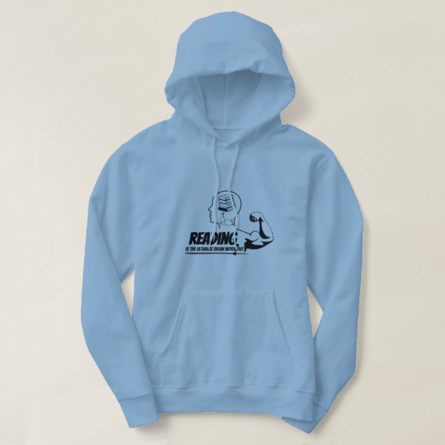 Veste À Capuche T-shirt à capuche « Lecture = Gains cérébraux » (Design devant)