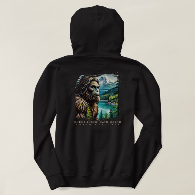 Veste À Capuche T-shirt à capuche Mount Baker Washington Sasquatch (Design dos)