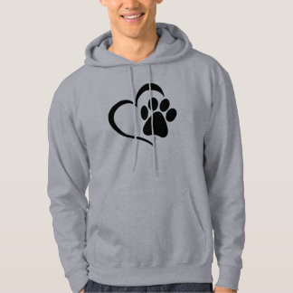 Veste À Capuche T-shirt à l'empreinte de patte avec cœur – Cadeau