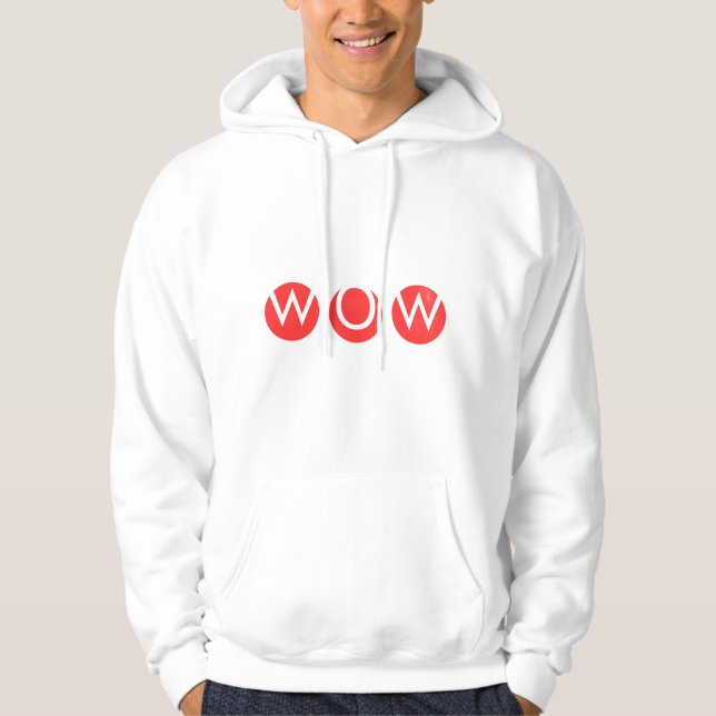 Veste À Capuche T-Shirt à typographie minimale WOW gras (Devant)