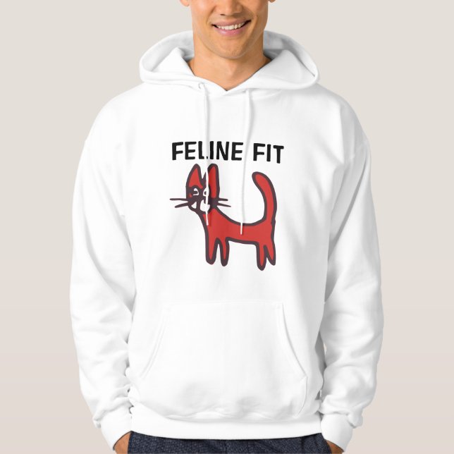 Veste À Capuche T-shirt AMOUREUX DES CHATS FELINE FIT WORKOUT (Devant)