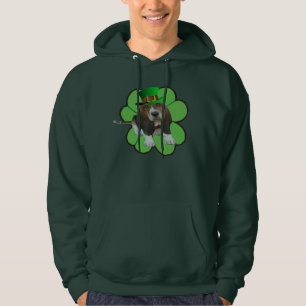 Veste À Capuche T-Shirt Basset Hound Happy St. Patrick's Clover