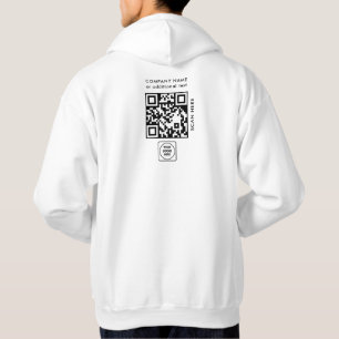 Veste À Capuche T-Shirt Blanc Logo de l'Entreprise avec Code QR po