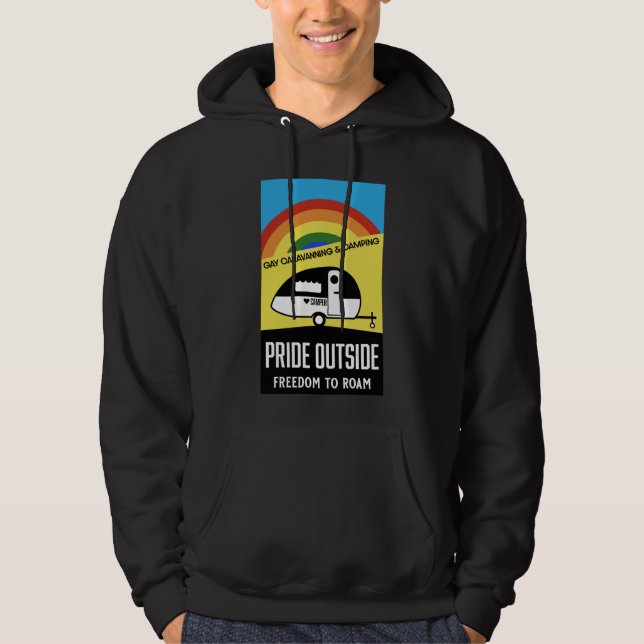 Veste À Capuche T-shirt camping caravane gay (Devant)