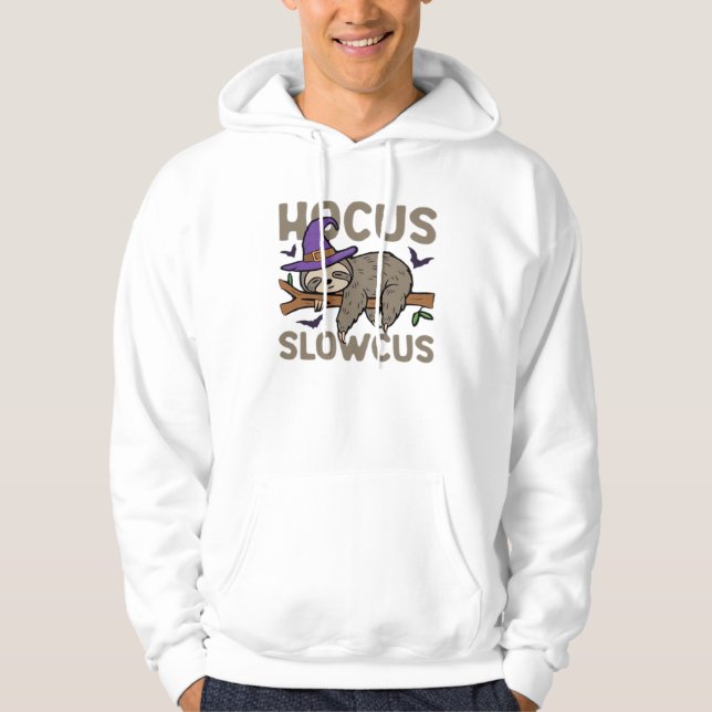Veste À Capuche T-Shirt Classique Hocus Slowcus Drôle Sloth Hallow (Devant)