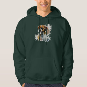 Veste À Capuche T-shirt couleur vert foncé vêtement design chien m