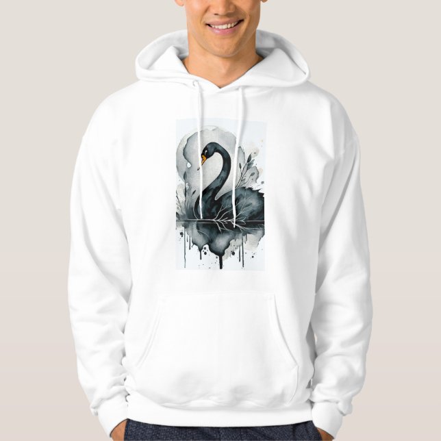 Veste À Capuche T-shirt cygne noir (Devant)