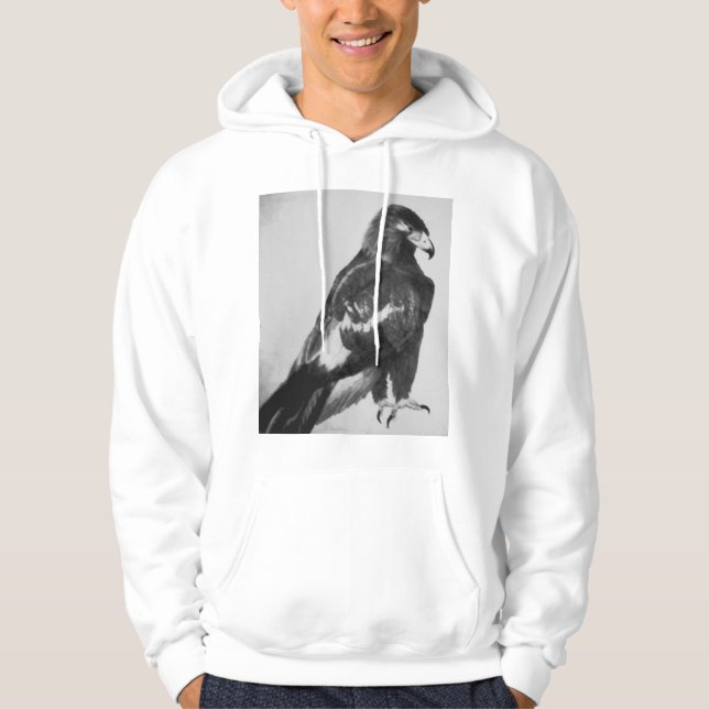 Veste À Capuche T-shirt d'aigle noir et blanc (Devant)