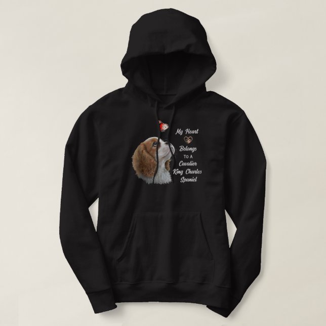 Veste À Capuche T-shirt de Cavalier King Charles Spaniel  (Design devant)