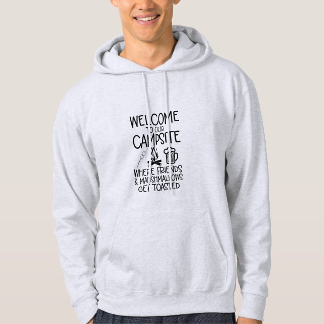 Veste À Capuche T-Shirt de devis de camping amusant (Devant)