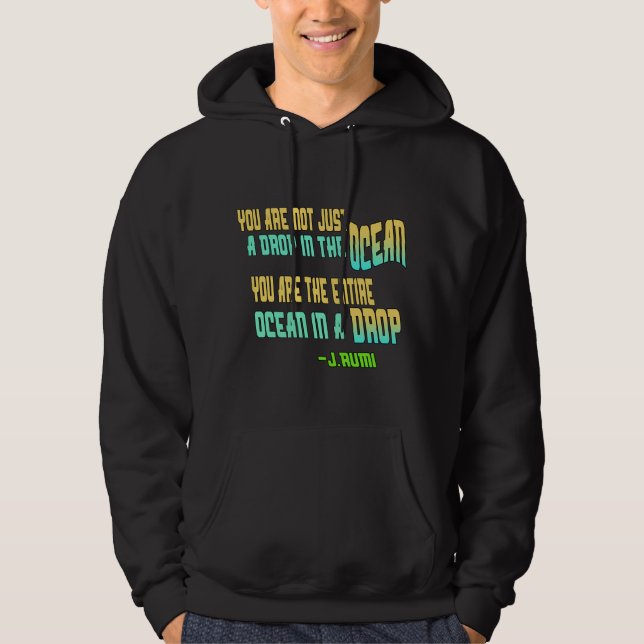 Veste À Capuche T-shirt de la citation de Rumi (Devant)