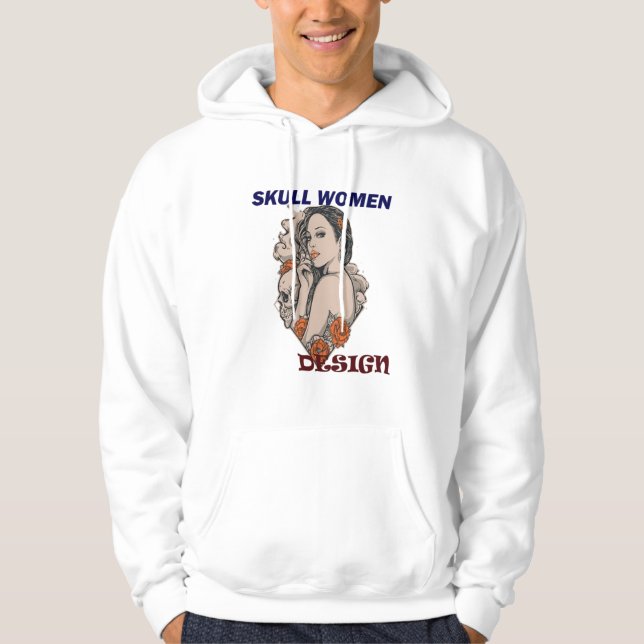 Veste À Capuche T-shirt design femme crâne (Devant)