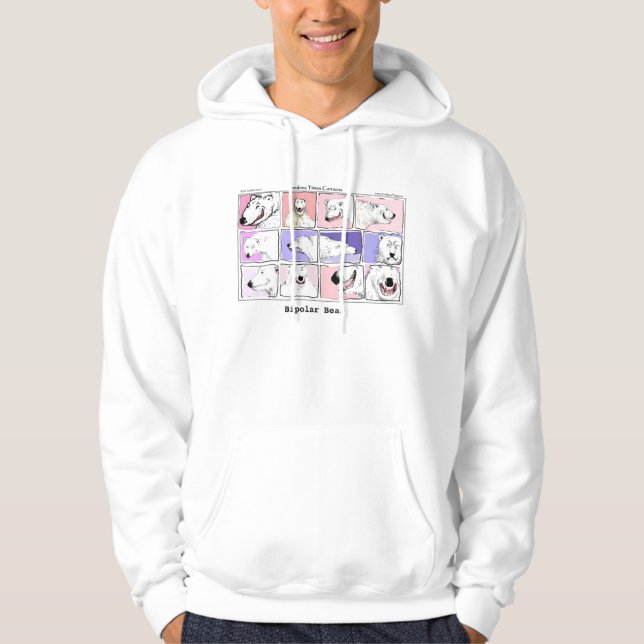 Veste À Capuche T-shirt drôle Bipolar Bear par Rick London (Devant)