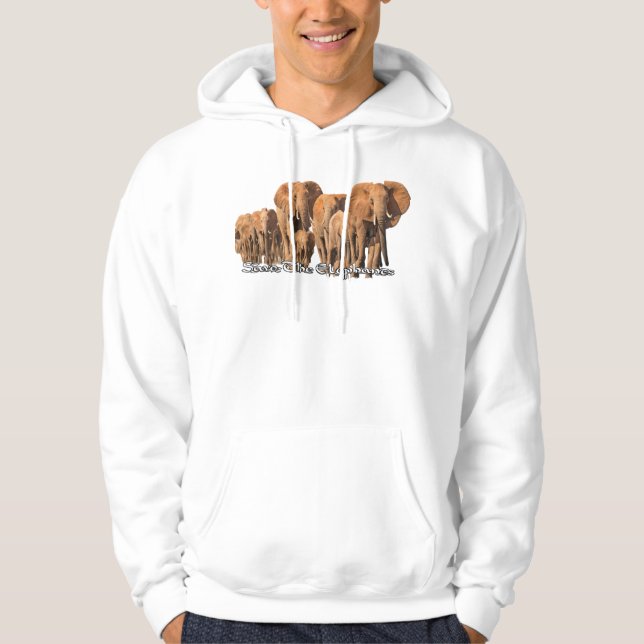 Veste À Capuche T-shirt éléphant africain (Devant)