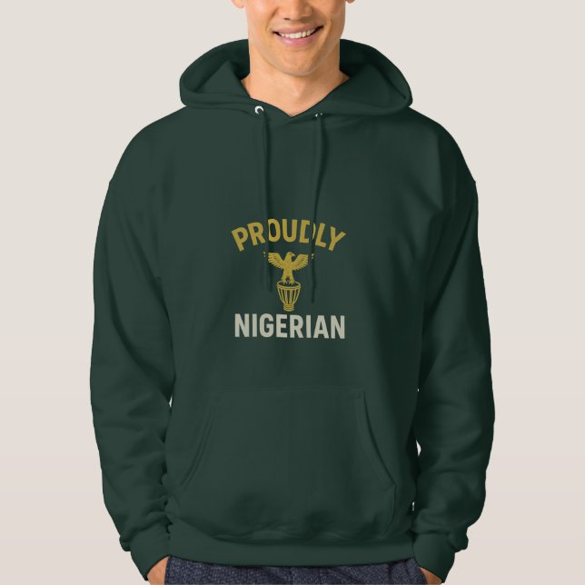 Veste À Capuche T-Shirt Fièrement Nigérian (Devant)