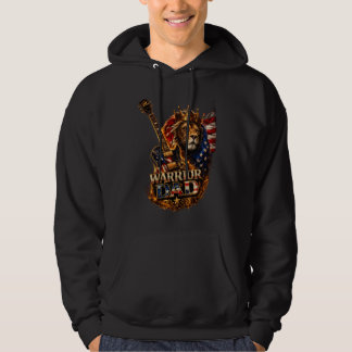 Veste À Capuche T-Shirt Guerrier Papa Lion Drapeau Américain Guita