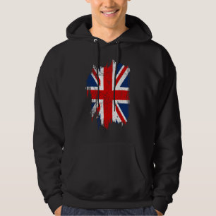 Veste À Capuche T-shirt homme design drapeau britannique en détres