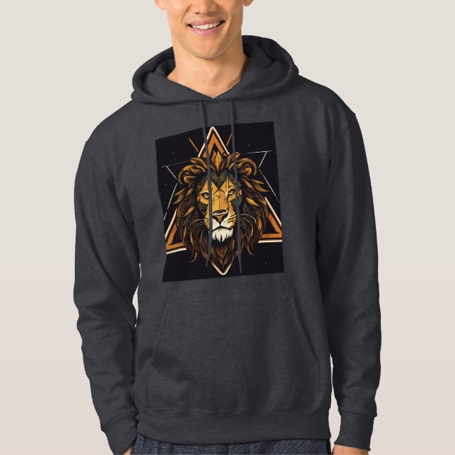 Veste À Capuche 🦁 "T-shirt homme Lion rugissant style gras (Devant)