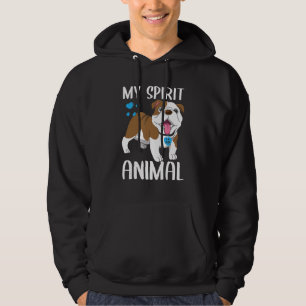 Veste À Capuche T-shirt homme Mon Animal Spirituel Bulldog J'aime