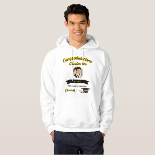 Veste À Capuche T-Shirt homme photo et nom félicitations diplômés