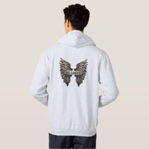 Veste À Capuche T‑Shirt « Illimité » avec motif d'ailes métallique