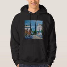 T-shirt Impressionniste de Rue de Ville Ensoleillé