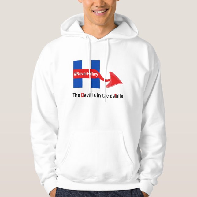 Veste À Capuche T-shirt Jamais Hillary Devil Détails (Devant)