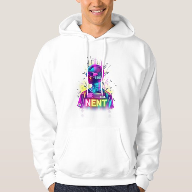 Veste À Capuche T-Shirt Klink noir et blanc  (Devant)