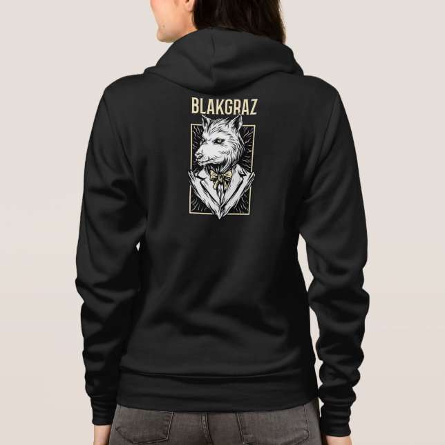 Veste À Capuche T-shirt Portrait de loup-garou Blakgraz (Dos)