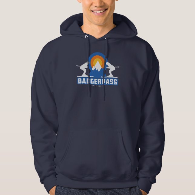 Veste À Capuche T-shirt rétro Badger Pass Ski Sunset (Devant)
